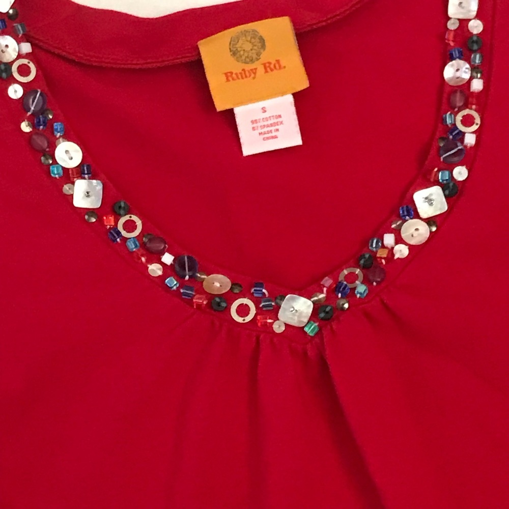 Ruby Rd. Red Blouse Small - Picture 2 of 3